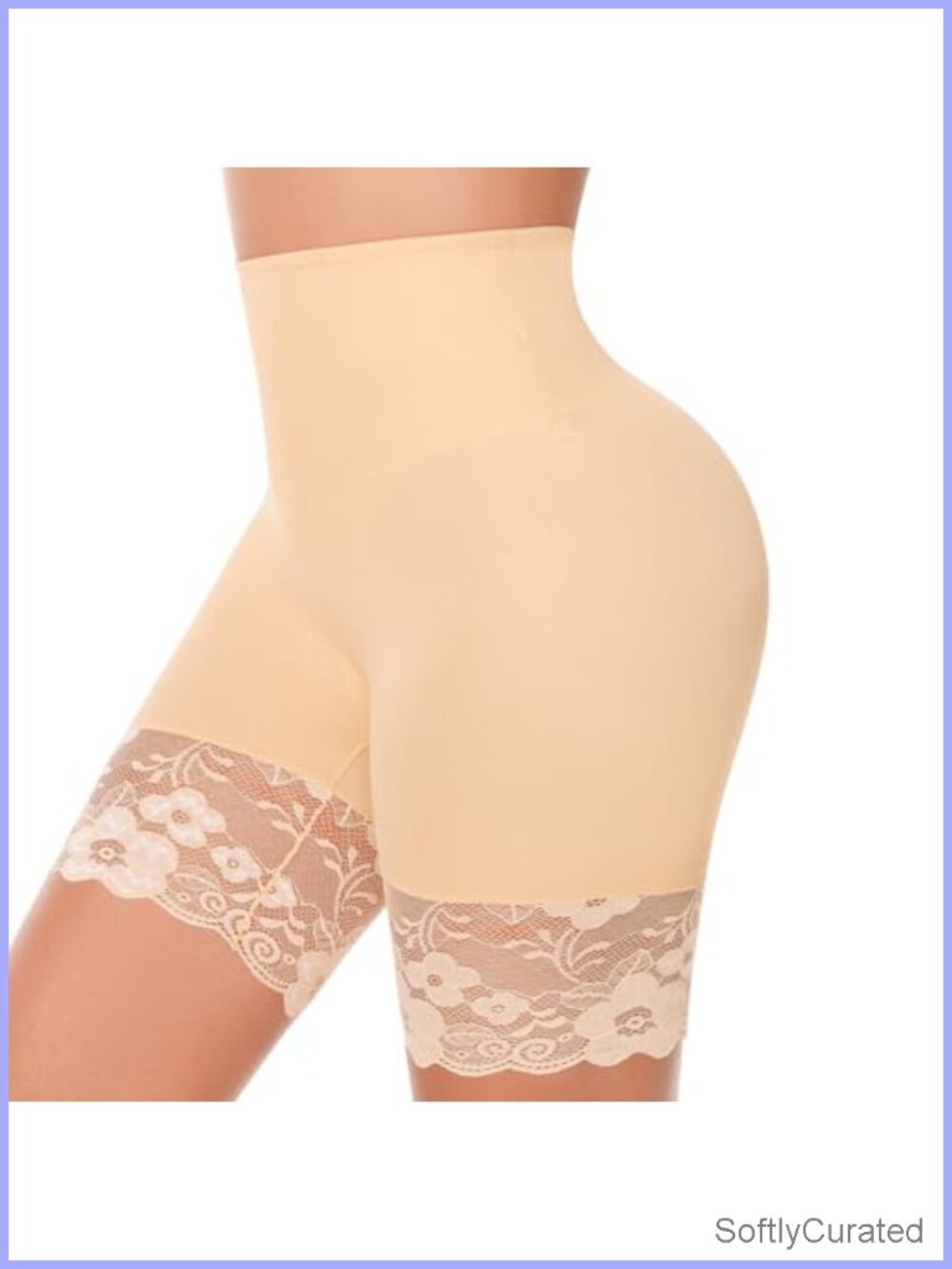 Women's Seamless Anti Chafing Shapewear Shorts Tummy Control Lace Boyshorts